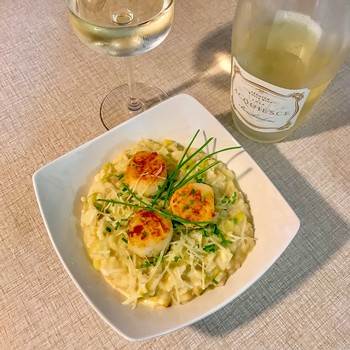 Leek Risotto paired with the 2018 Bourboulenc